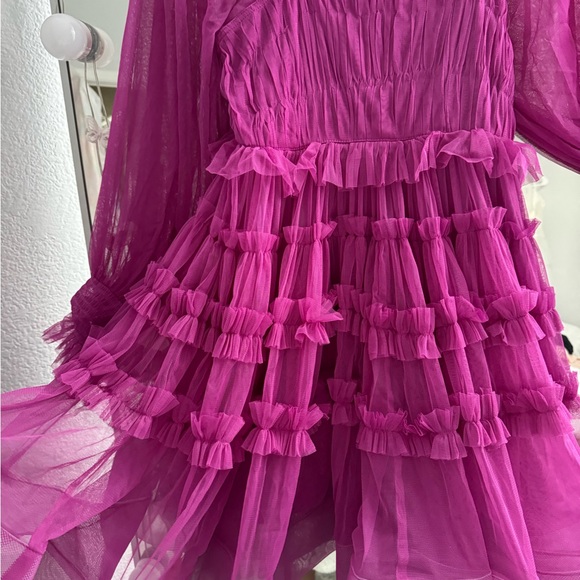 LACE AND BEADS DRESS purple/pink - Picture 3 of 4